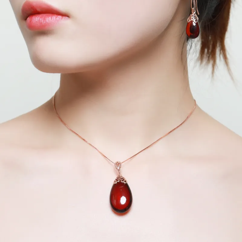 S&A S925 Silver Amber/Beeswax Necklaces Women's-8