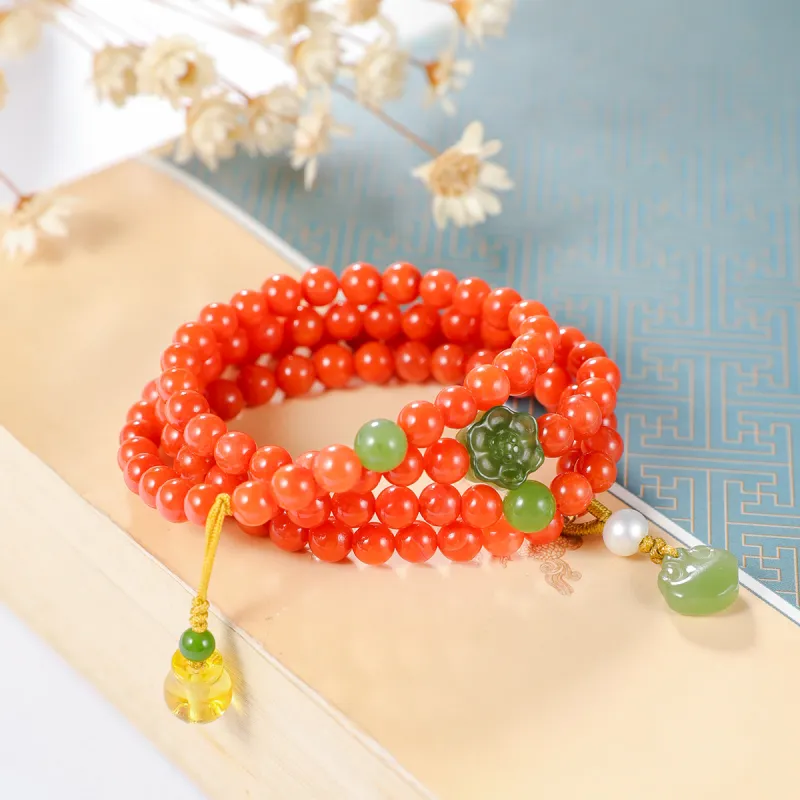 S&A Southern Red Agate Fine Jade Bracelets Women's-1