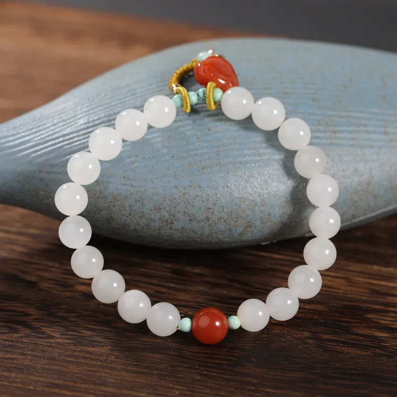 S&A Hetian Jade Bracelets White Jade Women's-3