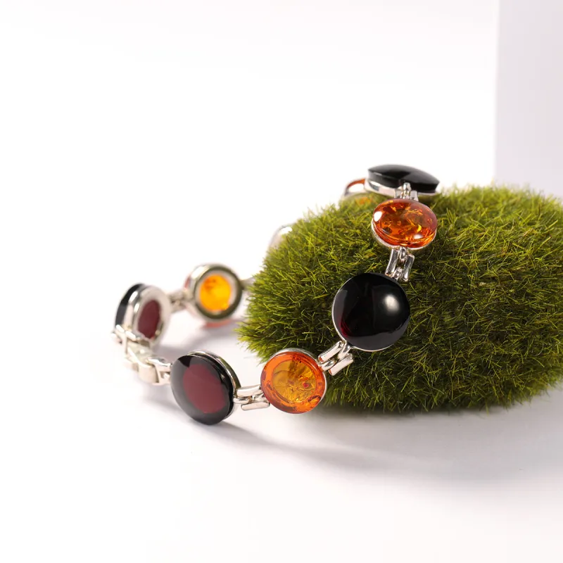 S&A S925 Silver Amber Bracelets Women's-3