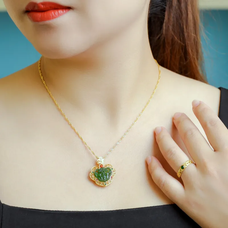 S&A Hetian Jade Necklaces Jasper Women's-4