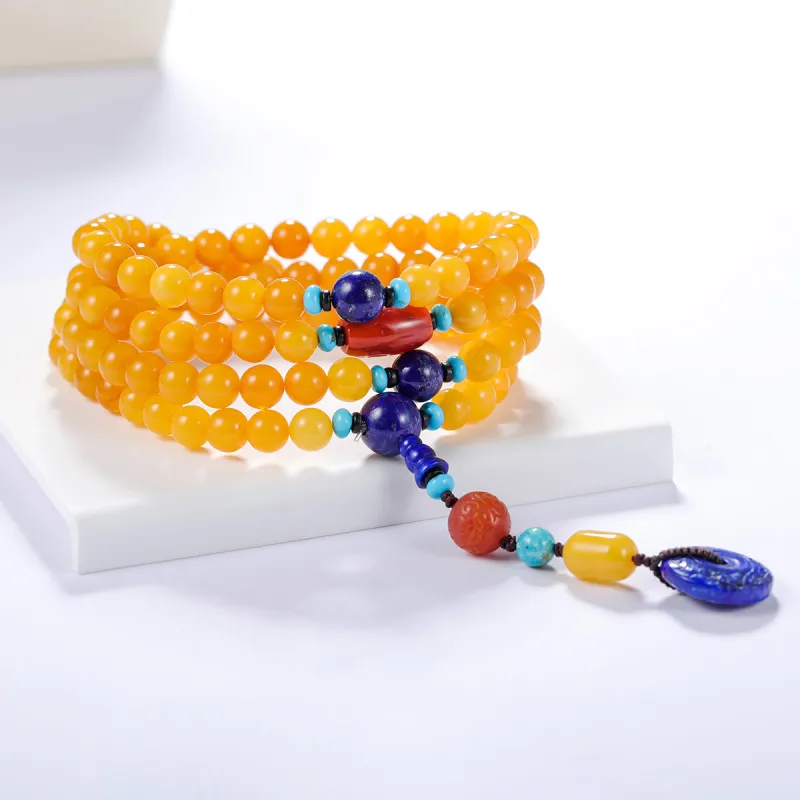 S&A Amber Beeswax Fine Jade Bracelets Women's-1