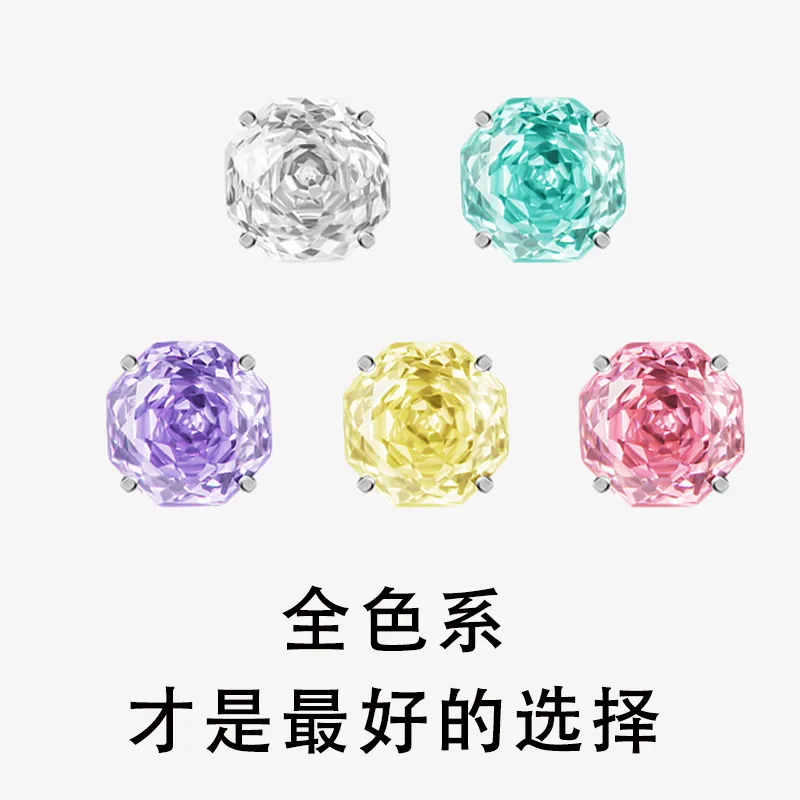 LINGJIE Zircon Titanium Steel Stud Earrings Women's-4