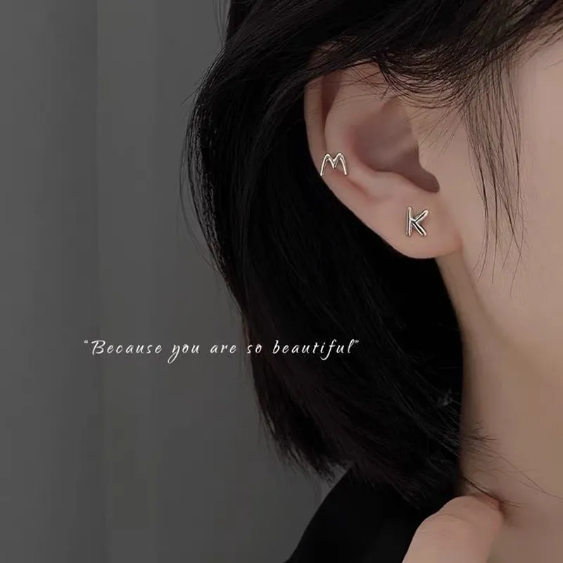 LINGJIE S925 Silver Stud Earrings Unisex-30