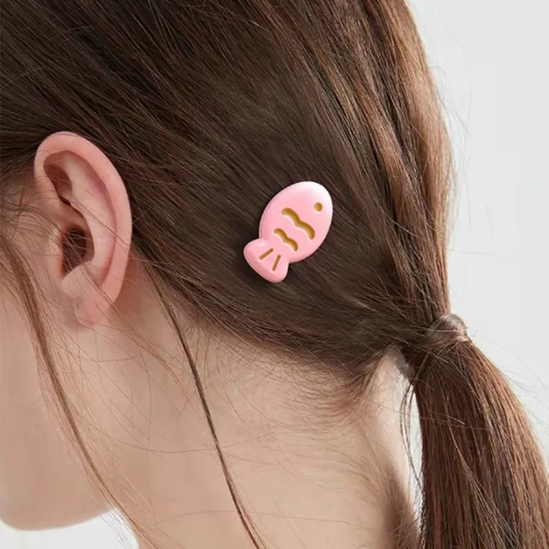 LINGJIE Acrylic Hair Clips Women's White-3