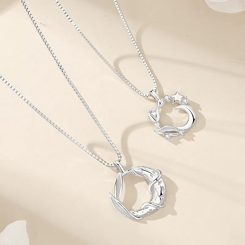 MDDHR S925 Silver Necklaces Unisex White-2