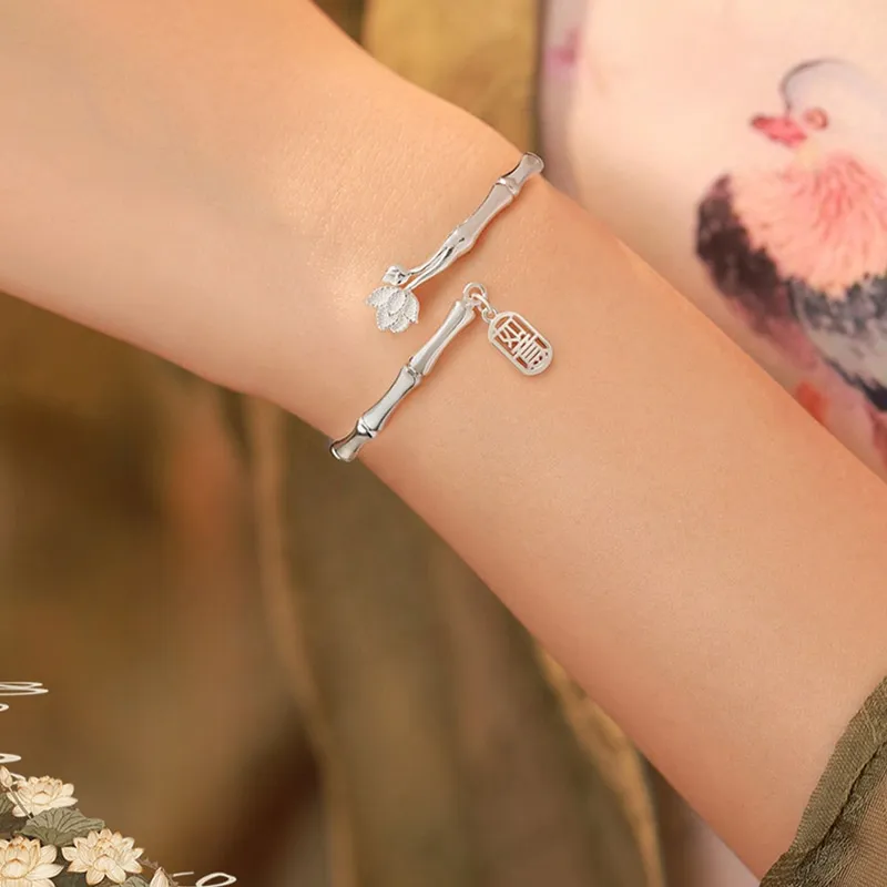MDDHR 925 Sterling Silver Bangles Women's-3