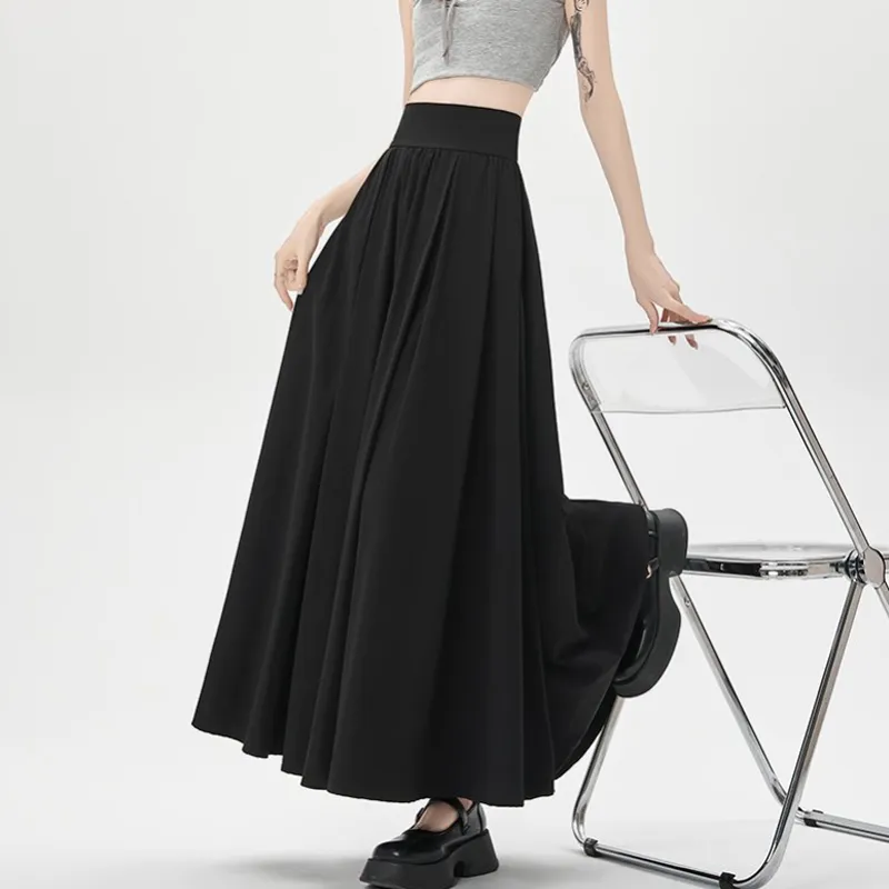 OURUOKE Casual Long Skirt Women's-3