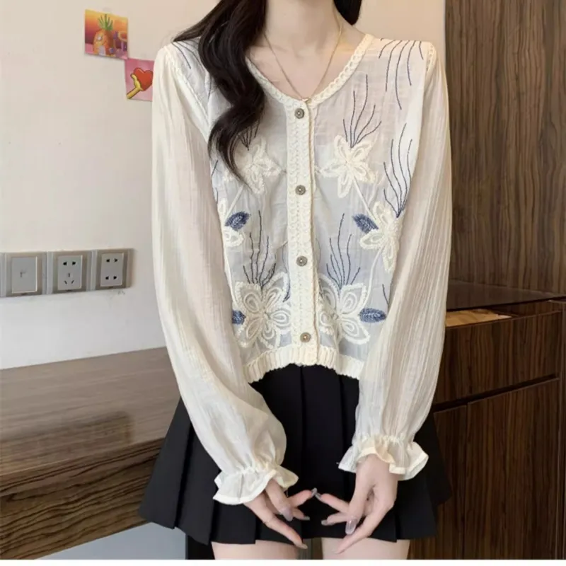 OURUOKE Shirts Women's-4