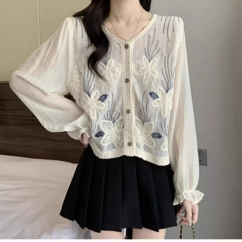 OURUOKE Shirts Women's-3
