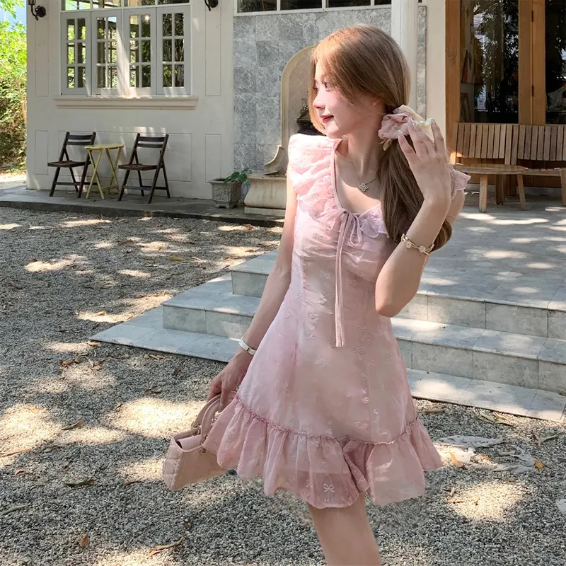 OURUOKE Short Sleeved Dress Women's-3