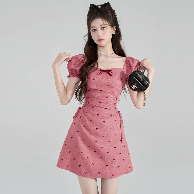 OURUOKE Short Sleeved Dress Women's-5