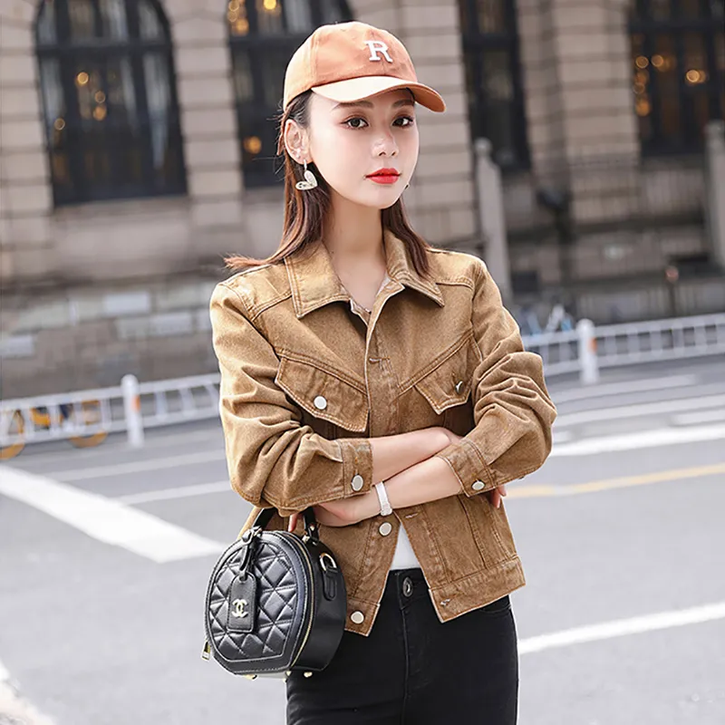 OURUOKE Denim Jackets Women's-2