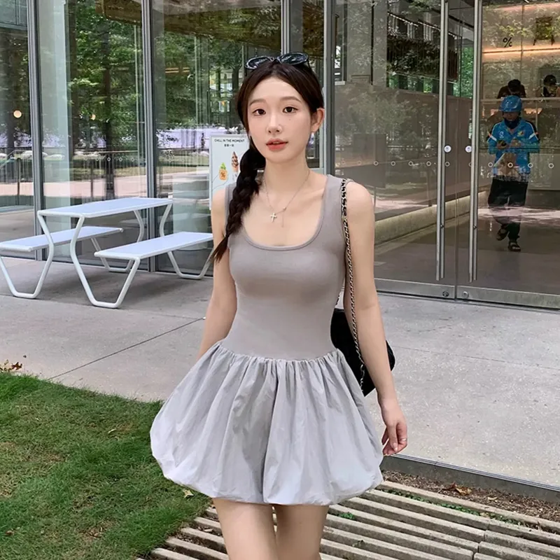 OURUOKE Sleeveless Dress Women's-7