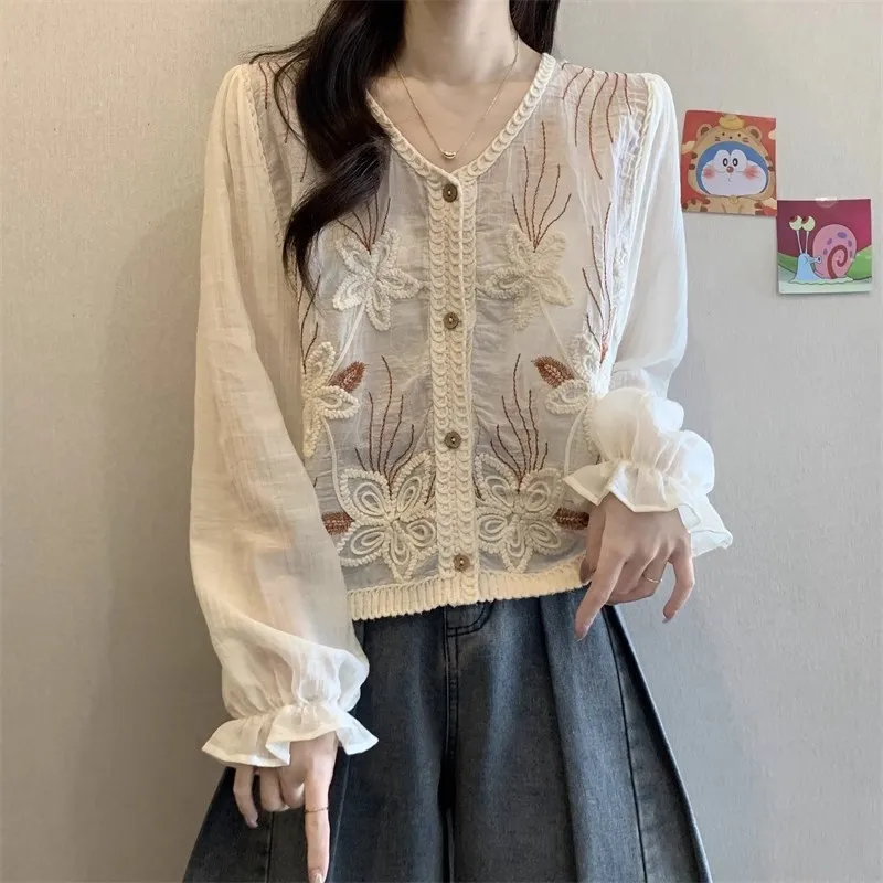OURUOKE Shirts Women's-9