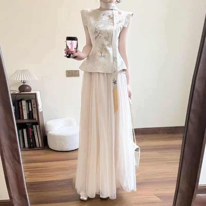 OURUOKE Two Piece Skirt Sets Women's-2