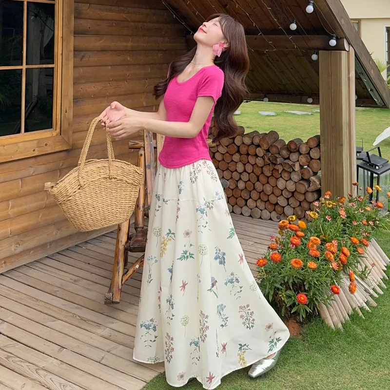 OURUOKE Two Piece Skirt Sets Women's-3
