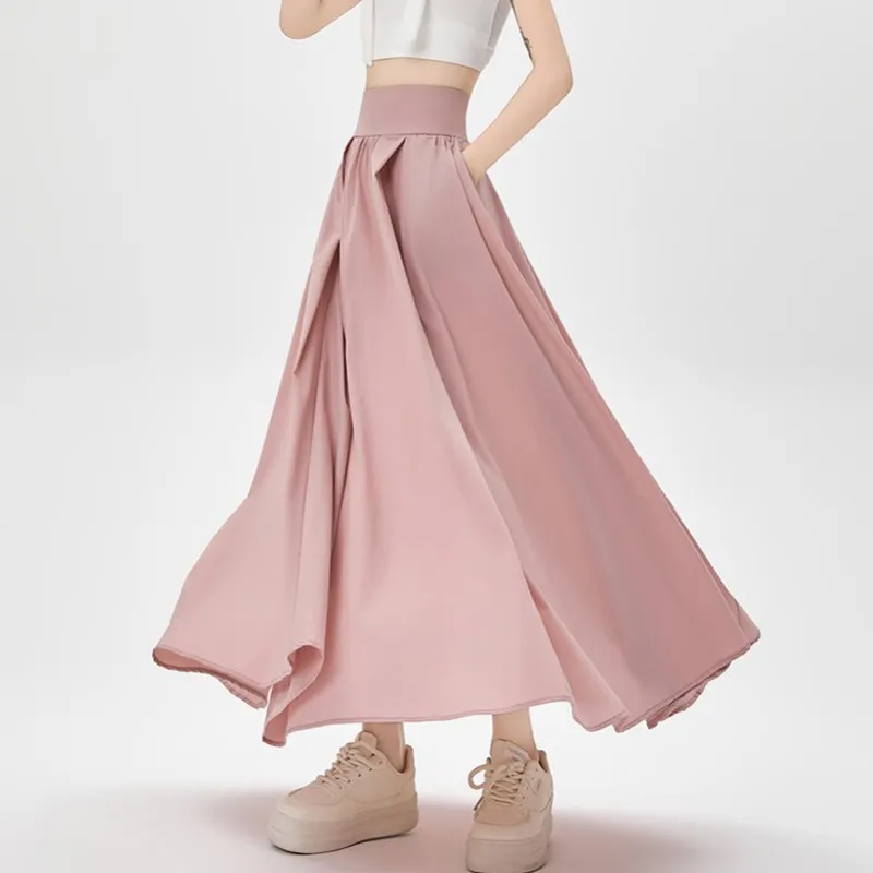 OURUOKE Casual Long Skirt Women's-11