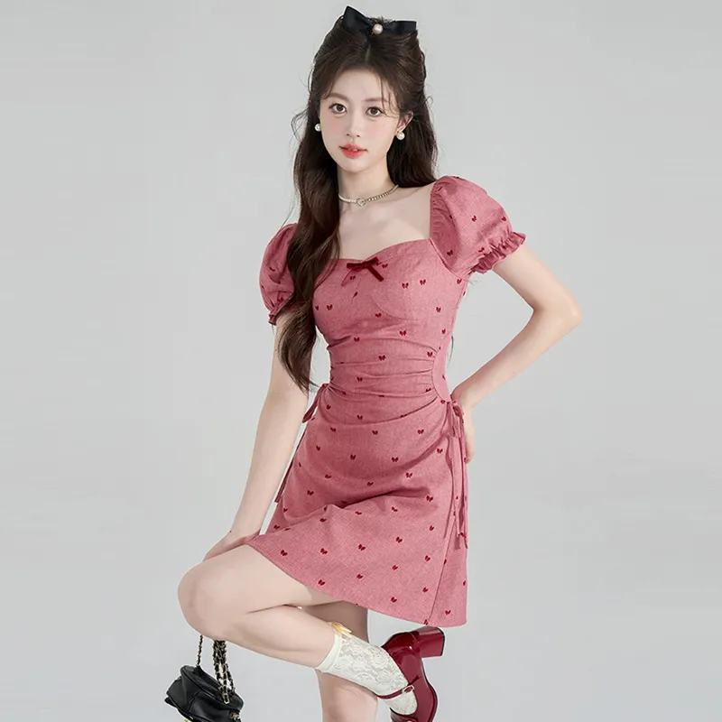 OURUOKE Short Sleeved Dress Women's-4