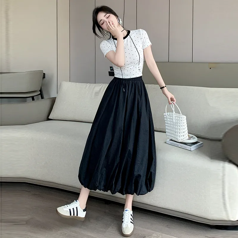OURUOKE Casual Long Skirt Women's-6