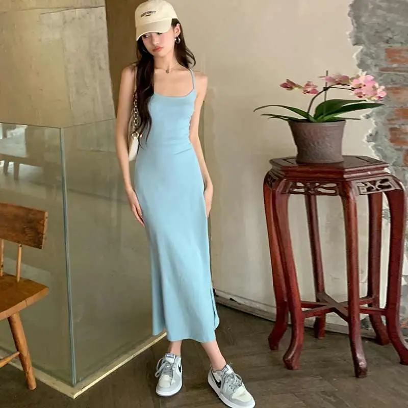 OURUOKE Slip Dresses Women's-1