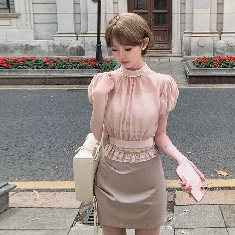 OURUOKE Two Piece Skirt Sets Women's-3