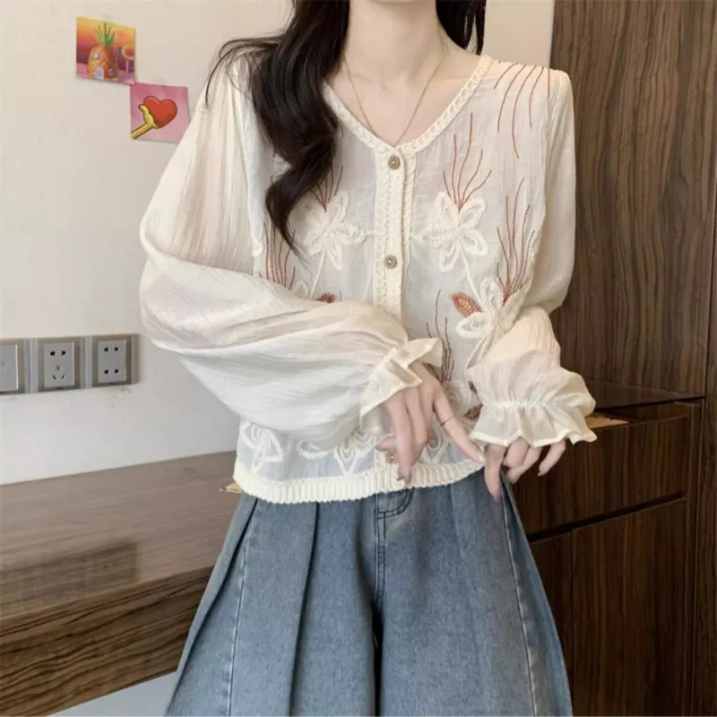 OURUOKE Shirts Women's-7