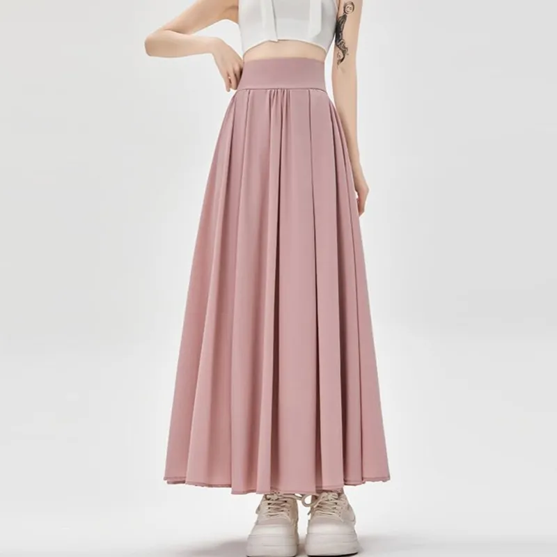 OURUOKE Casual Long Skirt Women's-12