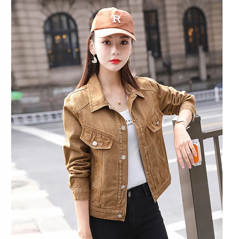 OURUOKE Denim Jackets Women's-4