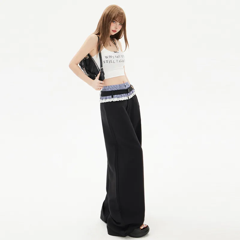 OURUOKE Casual Pants Women's Black-6
