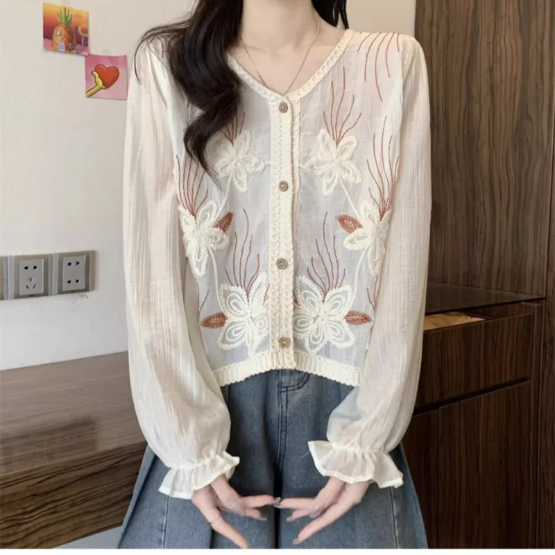 OURUOKE Shirts Women's-8