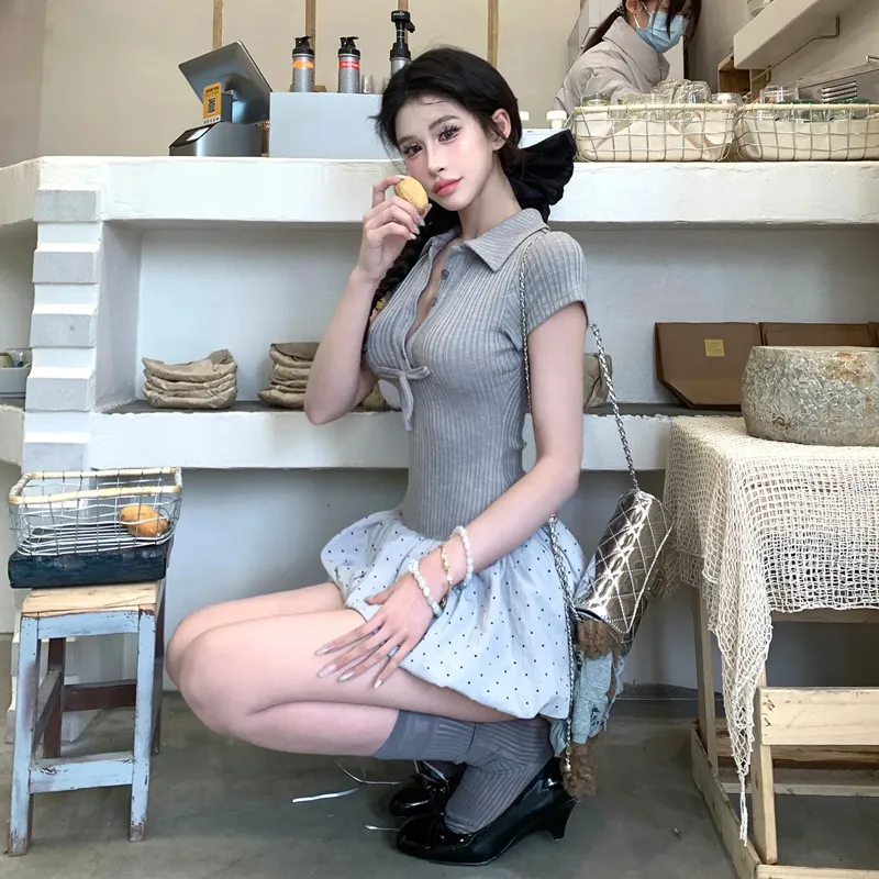 OURUOKE Short Sleeved Dress Women's-2