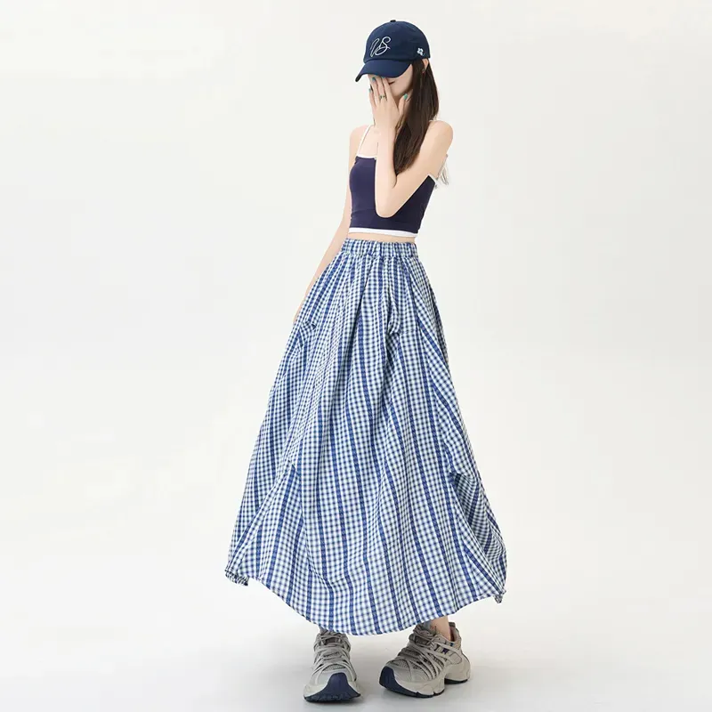 OURUOKE Casual Long Skirt Women's-3