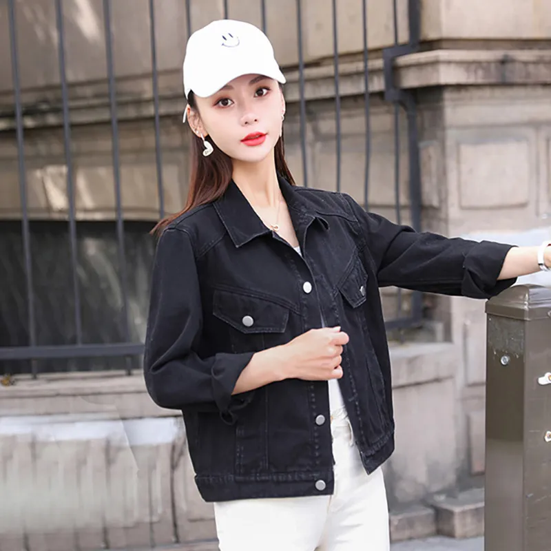 OURUOKE Denim Jackets Women's-12