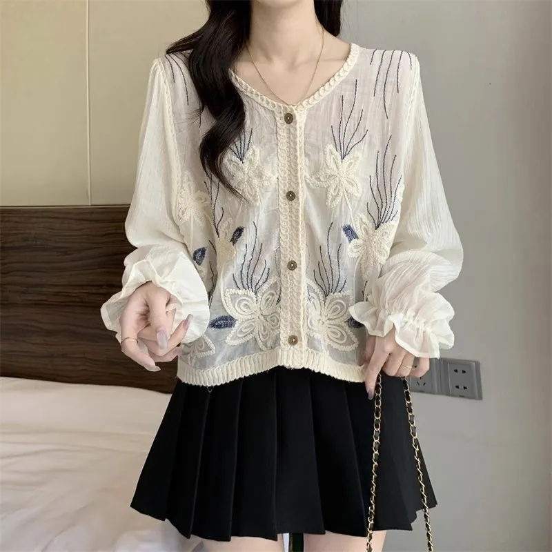 OURUOKE Shirts Women's-2