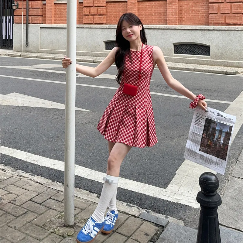 OURUOKE Sleeveless Dress Women's-4