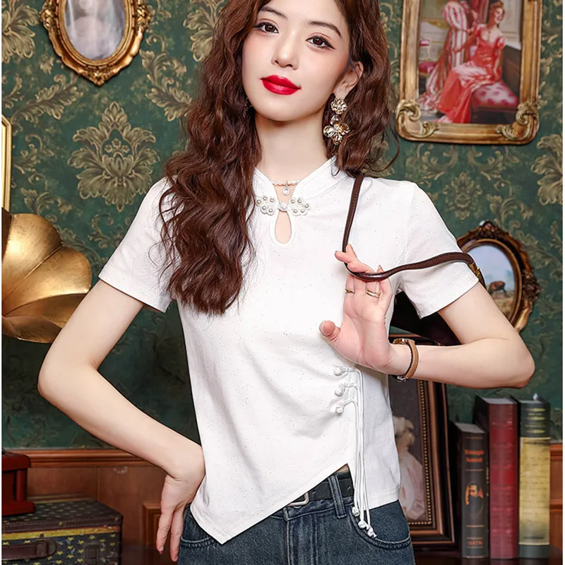 OURUOKE T Shirts Women's-5