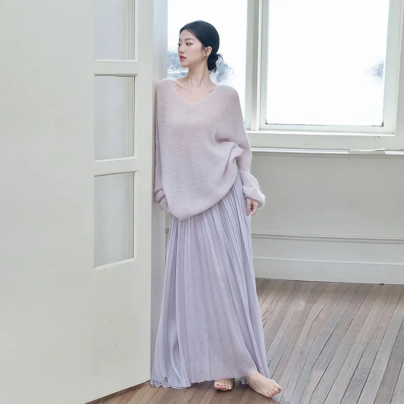 OURUOKE Two Piece Skirt Sets Women's-3