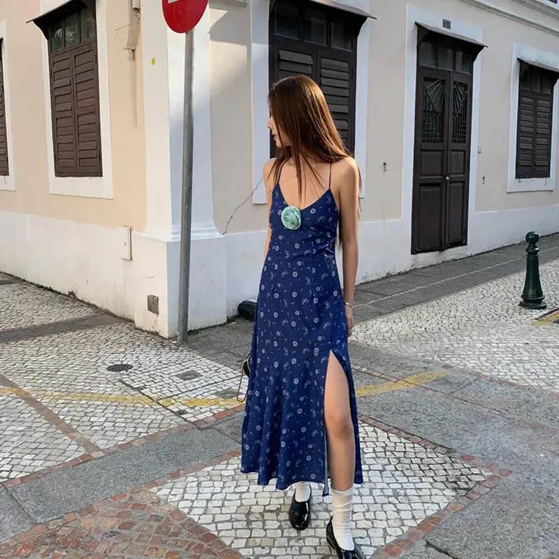 OURUOKE Slip Dresses Women's-8
