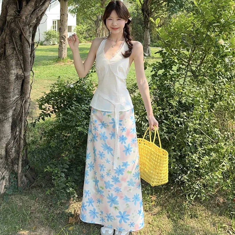 OURUOKE Two Piece Skirt Sets Women's-4