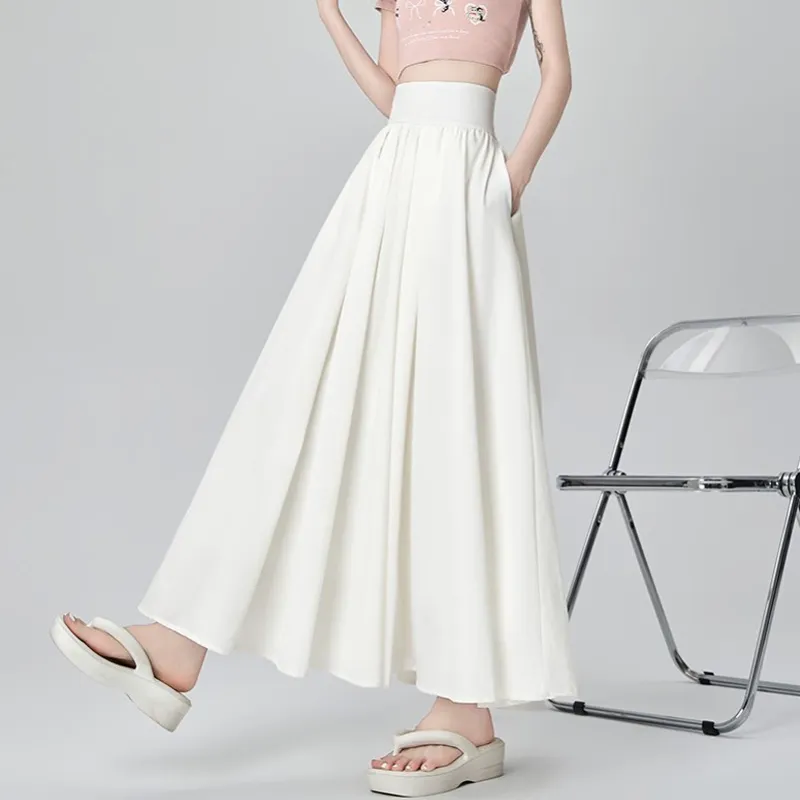 OURUOKE Casual Long Skirt Women's-8