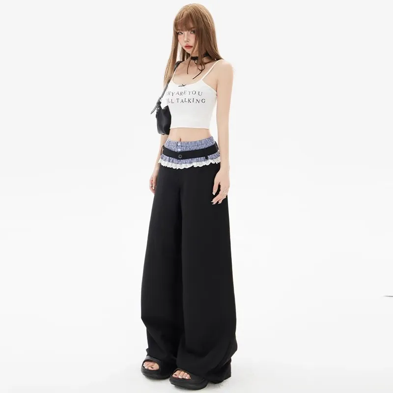 OURUOKE Casual Pants Women's Black-3