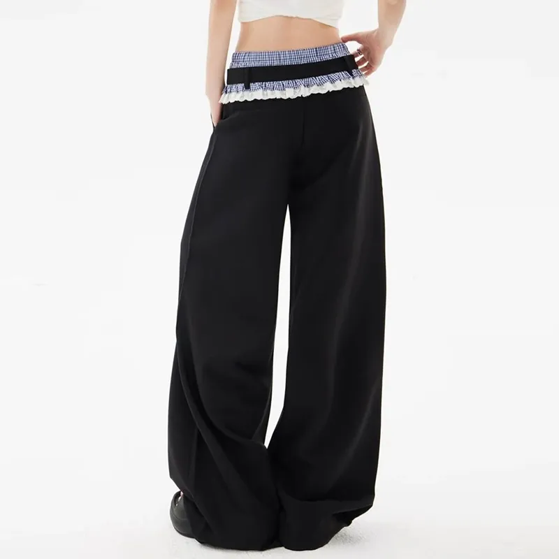 OURUOKE Casual Pants Women's Black-5