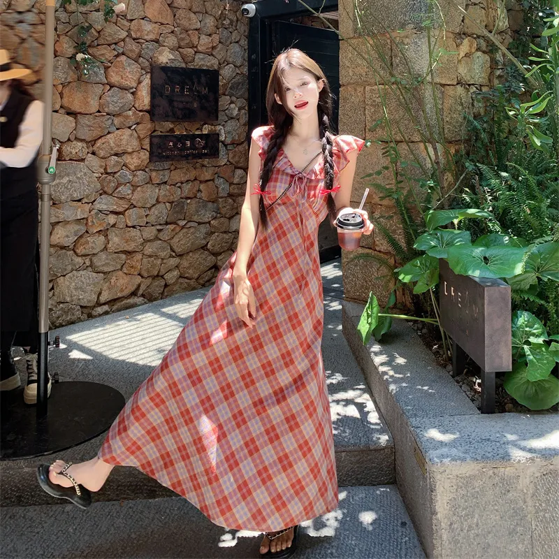 OURUOKE Short Sleeved Dress Women's-2