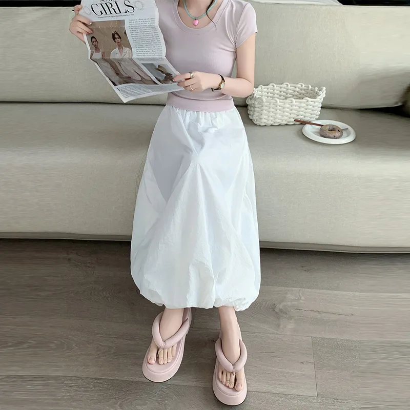 OURUOKE Casual Long Skirt Women's-1