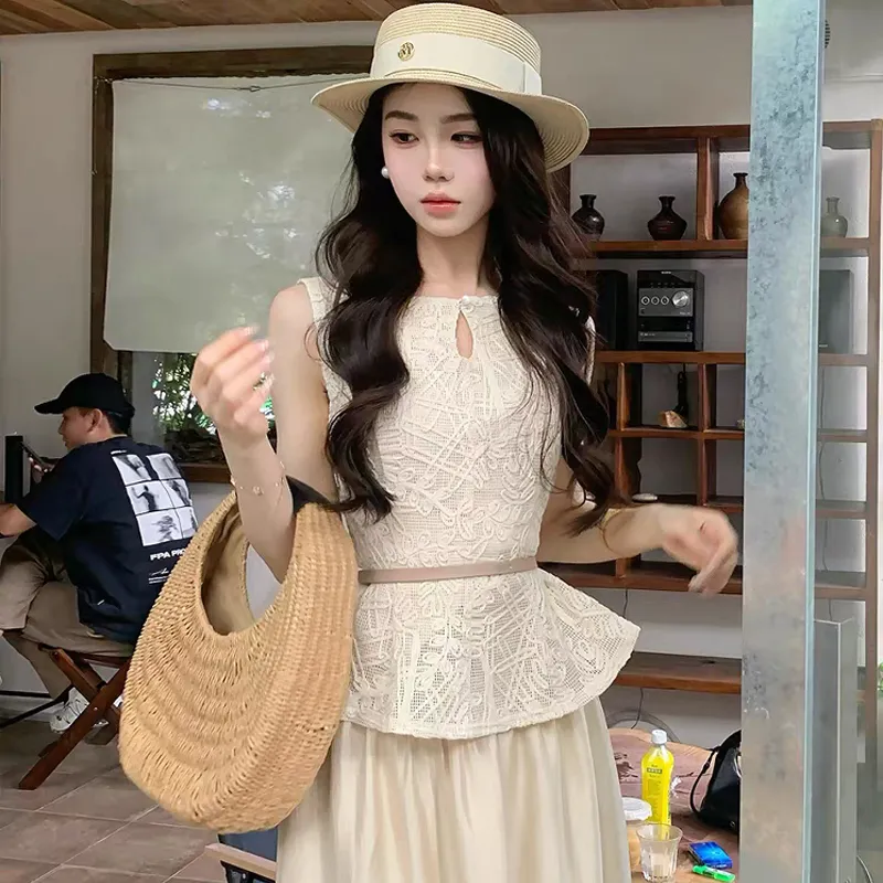OURUOKE Two Piece Skirt Sets Women's-3