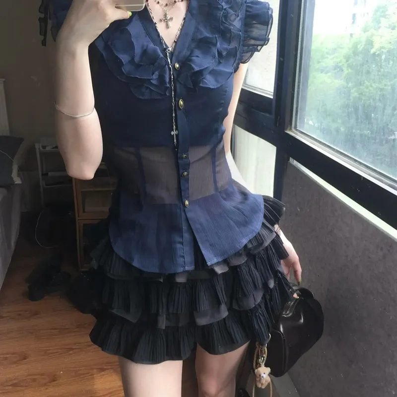 OURUOKE Two Piece Skirt Sets Women's-5