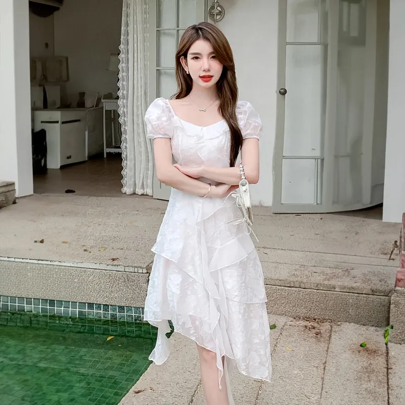 OURUOKE Short Sleeved Dress Women's-2