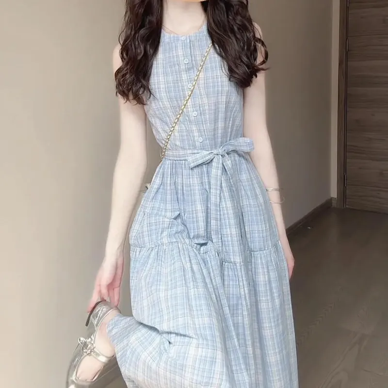 OURUOKE Sleeveless Dress Women's-3