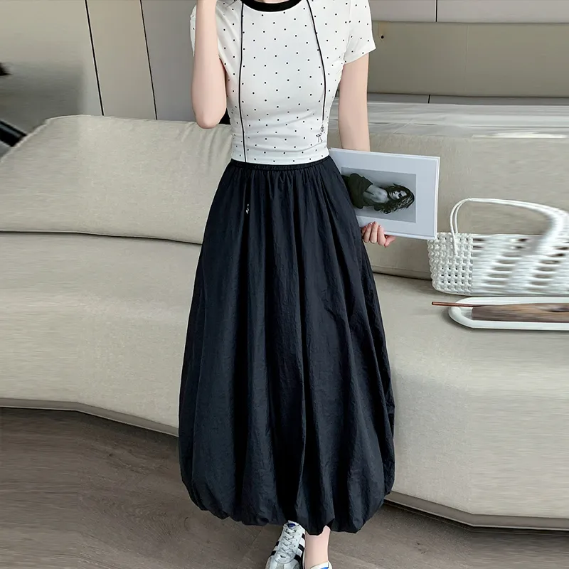 OURUOKE Casual Long Skirt Women's-5